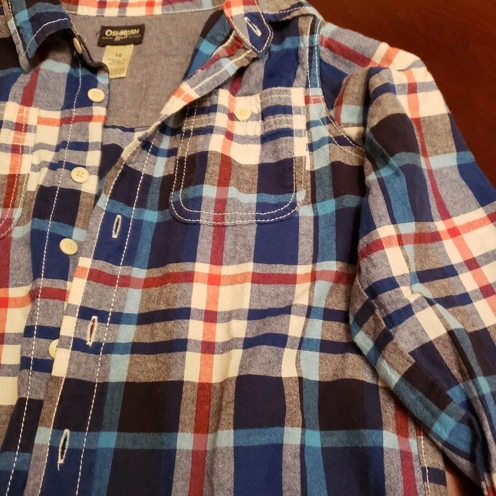 OSHKOSH  Boys Melti Color Plaid Shirt